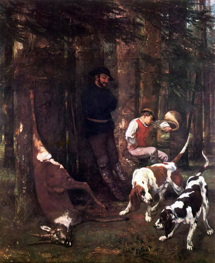 Gustave Courbet The booty hunting with dogs
